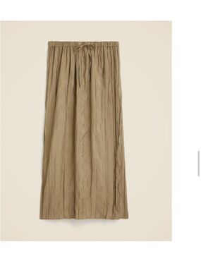 J. Crew Crinkle Maxi Skirt NWT Umber Olive
